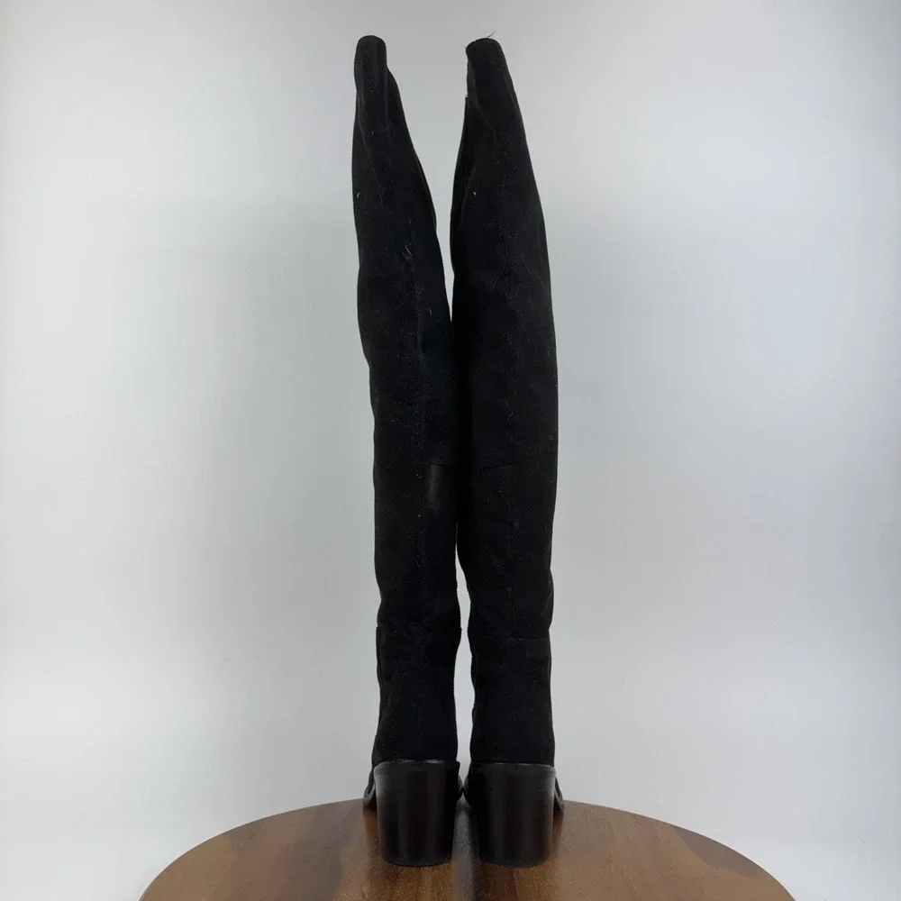 Womens Seychelles Paradise City Black Faux Suede Over The Knee Boots Size 8 M